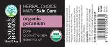 Load image into Gallery viewer, Herbal Choice Mari Organic Geranium Rose Essential Oil; 0.3floz Glass
